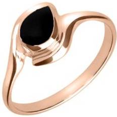 Rose Gold - Women Rings C. W. Sellors 18ct Rose Gold Whitby Jet Offset Pear Ring Rose Gold