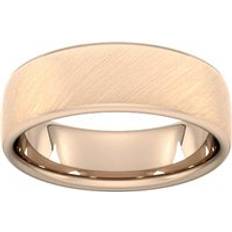 Goldsmiths 7mm Traditional Court Heavy Diagonal Matt Finish Wedding Ring In Carat Rose Ring