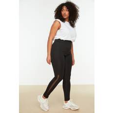 Black - Men Tights & Stay-Ups Trendyol Collection Black Tulle Detailed Gathering Knitted Sport Leggings TBBSS22TY0003