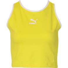 Puma Unisex Tank Tops Puma Womens/Ladies Classics Cropped Tank Blazing Yellow