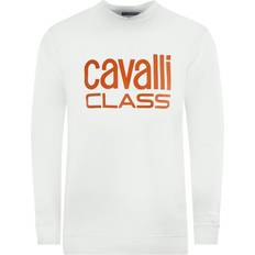 Cavalli Class Bold Brand Logo White Sweatshirt