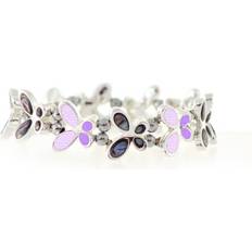 Purple Bracelets Lilac Butterfly Bracelet Hematite Jewellery Fashion Gift Butterfly Not/Specified