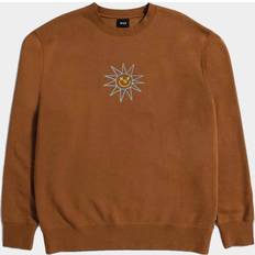 HUF Sun Guy Crew Neck Sweatshirt, Brown