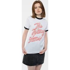 Rolling Stones Signature Band Logo Ringer Tee White