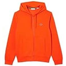 Lacoste Men Jumpsuits & Overalls Lacoste Men's Kangaroo Pocket Fleece Zipped Hoodie - Dark Orange