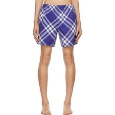 Burberry Swimming Trunks Burberry Blue Check Swim Shorts KNIGHT