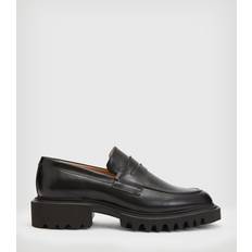 AllSaints Lola Leather Slip On Loafers, Black