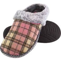 Dunlop Slippers & Sandals Dunlop Cosy Plush Memory Foam Knitted Mules Slippers With Open Back Pink