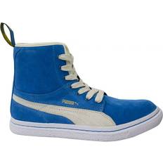 Turquoise - Women Trainers Puma Dr Clyde Mashup Blue Suede Hi Top Lace Up Womens Trainers 351729 04 Turquoise Leather