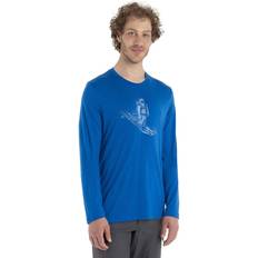 Icebreaker Sportswear Garment T-shirts & Tank Tops Icebreaker Tech Lite II Long Sleeve Tee Skiing Yeti Lazurite Men's Clothing Blue