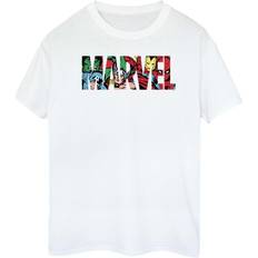 Marvel Characters Cotton Logo T-Shirt White