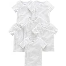 S Bodysuits Children's Clothing Simple Joys by carters Unisex Babies Side-Snap Short-Sleeve Shirt, Pack of 6, White, Newborn