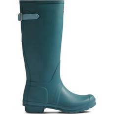 Turquoise - Women Wellingtons Hunter Original Tall Back Adjustable Wellington Boots