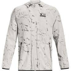 Under Armour Elastane/Lycra/Spandex Jackets Under Armour Men's Project Rock Unstoppable Printed Jacket White Clay Black Green