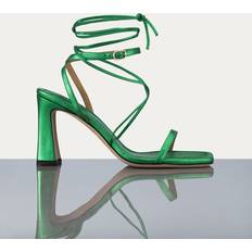 Frame Women's Le Ramona Metallic Leather Lace-Up Sandals Peridot Peridot