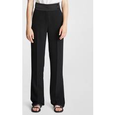 Halston Karter Straight-Leg Crepe Pants BLACK