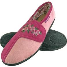 Dunlop Trainers Dunlop Adjustable Wide Fit Memory Foam Floral Slippers Pink