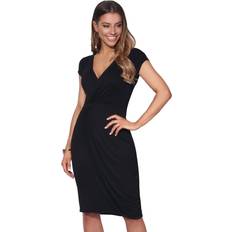 Krisp Womens/Ladies Cap Sleeve Wrap Jersey Dress 10 UK Black