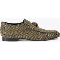 Kurt Geiger Men Loafers Kurt Geiger London Dark Brown Hugh Eagle-embellished Herringbone Woven Loafers Eur Men