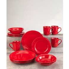 Ceramic - Red Dinner Sets Euro Ceramica Siena Dinner Set 16