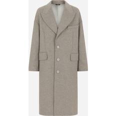 Grey - M - Men Coats Dolce & Gabbana Deconstructed single-breasted wool coat