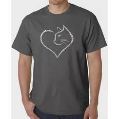 LA Pop Art Cat Men's Word T-Shirt, Medium, Grey