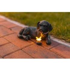 Garden Mile Solar Light Labrador Retriever Puppy Butterfly