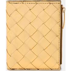 Bottega Veneta Gold-m Brass Intrecciato Metallic-leather Bifold Wallet