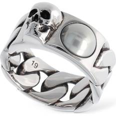 Alexander McQueen Skull chain ring silver 1/2