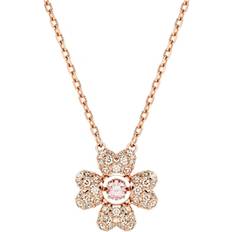 Swarovski Gold Plated Necklaces Swarovski Idyllia pendant, Clover, White, Rose gold-tone plated