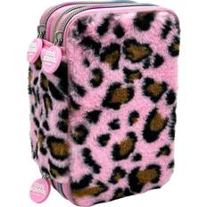 Tinka Triple Pencil Case Leopard Pink