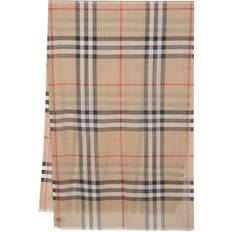 Burberry Scarfs Burberry Giant Check Gauze Scarf ARCHIVE BEIGE