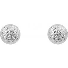 Elements Gold White Gold Round Textured Stud Earrings GE2428