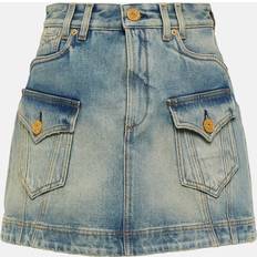 XXL Skirts Balmain Western Denim Trapeze Skirt blue