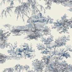 Grandeco Life Toile Blue Wallpaper A68902