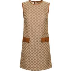 Gucci Women Dresses Gucci GG-supreme Canvas Mini Dress Womens Brown