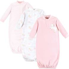 Yoga Sprout Infant Girl Fleece Gown 3pk, Unicorn Pink Pink