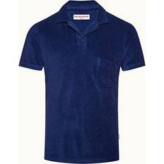 Orlebar Brown Mens Blue Wash Terry Brand-tab Relaxed-fit Cotton Polo Shirt