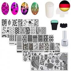 AIMEILI nail art plates nagelstempel maniküre tool kit 5pcs nagel stamping