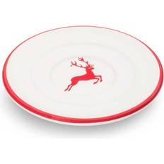 Ceramic - Red Saucer Plates Gmundner Keramik Rubinrot Hirsch, Unterteller Espresso Platte