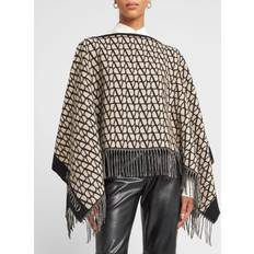 Beige Capes & Ponchos Valentino Toile Iconographe Cashmere-Blend Poncho BEIGE NERO