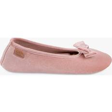 Totes Sparkle Velour Ballerina Slippers, Pink Sparkle