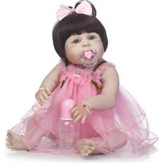 NPK 23inch Soft Cloth Body Silicone Reborn Baby Lifelike Baby Dolls Bebe Alive Doll Christmas Gifts