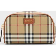Leather Cosmetic Bags Burberry Small Check Zip Cosmetic Pouch Bag