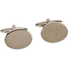 Metal Cufflinks Especially For You Oval Cufflinks Engravable Box Metallic Silver One