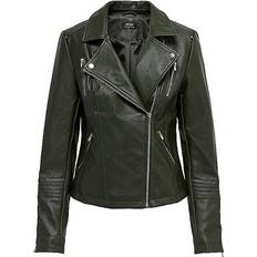 Only Women Outerwear Only Biker Faux Leather Jacket