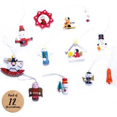 St Helens Helens Wooden Christmas Hanging Decorations Pack Of 12