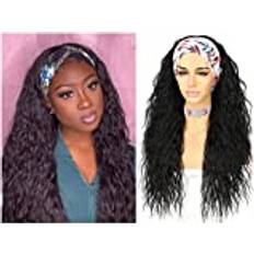 Wigs Sapphirewigs Curly Headband Wig Long Black Wig Loose Wave