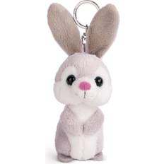 NICI 49201 Schlüsselanhänger Hase Fynn Fluffy 10cm grau-Nachhaltiger Begleiter Kuscheltieranhänger Schlüsselband, Schlüsselhalter