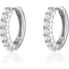 Adina Eden Pearl Huggie Earrings